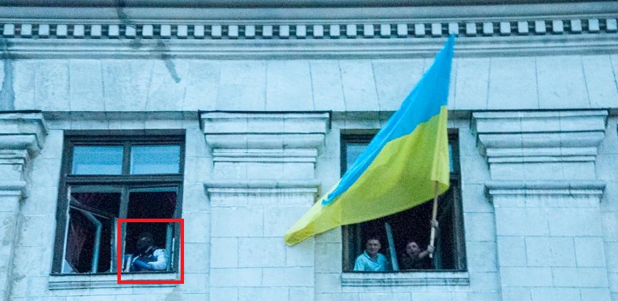 На фото некто Борис К. - предполагаемый убийца беременной женщины в Одессе, в Доме профсоюзов