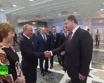 Владимир Путин и Пётр Порошенко встретились в Минске