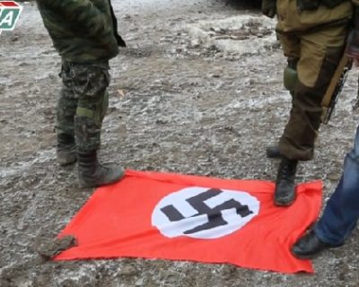 Антифашисты под Мариуполем захватили флаг карательного батальона "Азов"