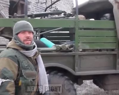 На разбитых позициях карателей под Дебальцево