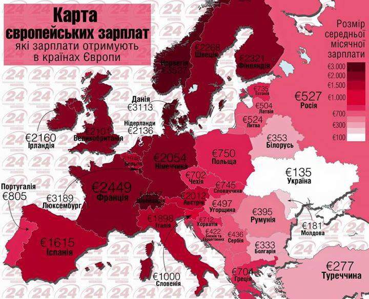 Карта зарплат... В тот момент, когда вы её смотрите, она уже устарела. И не в лучшую сторону для украинцев.