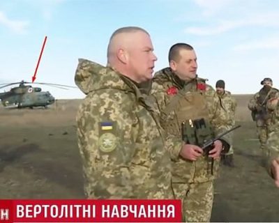 Киевские каратели используют боевые вертолеты с символикой санитарной авиации