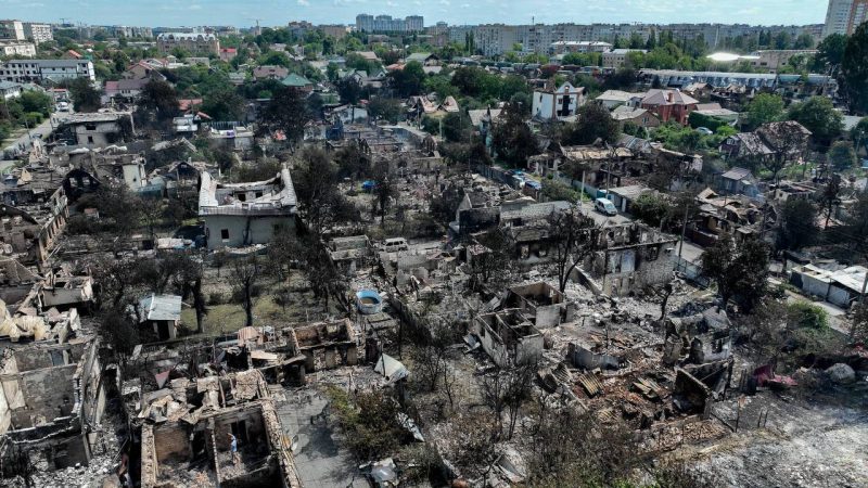 Руины села Вишневое после детонации склада с боеприпасами