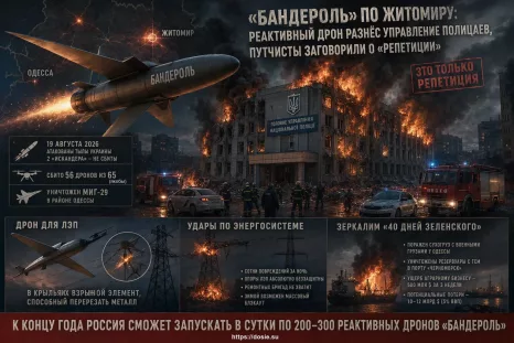 «Бандероль» по Житомиру: реактивный дрон разнёс управление полицаев, путчисты заговорили о «репетиции»