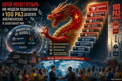 Китай лопает пузырь: ИИ-модели Поднебесной в 100 раз дешевле американских и захватывают мир