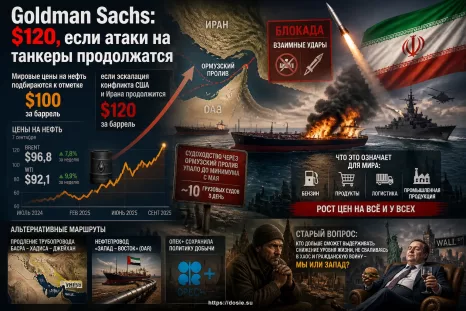 Нефть — до $120 за баррель: Goldman Sachs о блокаде Ормуза, тупике переговоров США и Ирана и о том, кто упадёт первым