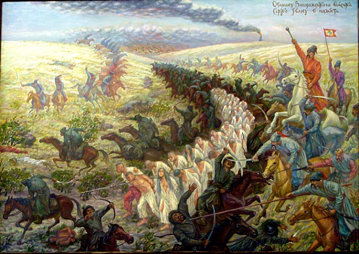 Освобождение крестьян запорожскими казаками, взятых в рабство крымскими татарами