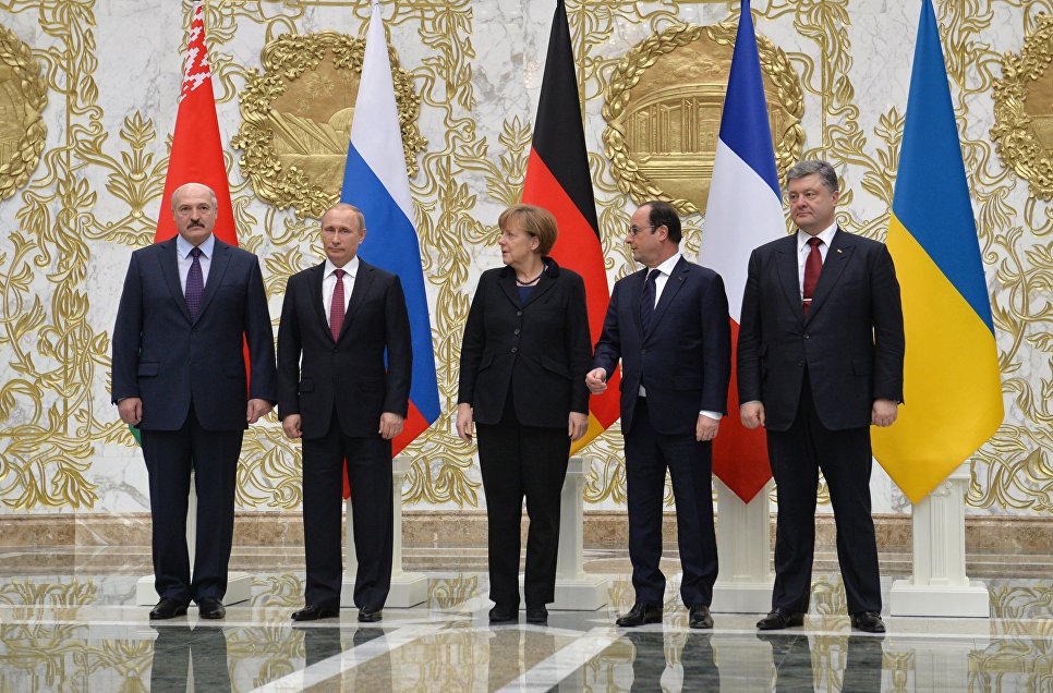 Переговоры лидеров России, Германии, Франции и Украины в Минске. 11 февраля 2015 г.