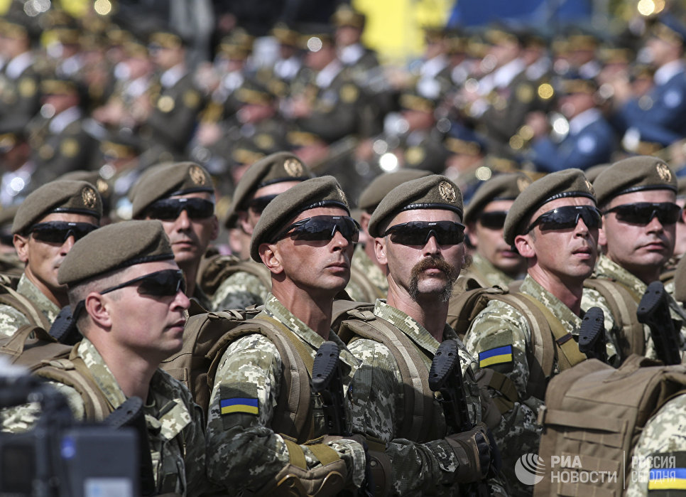 Киевские каратели на параде в честь Дня независимости в Киеве. 24 августа 2017